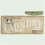 Metalskilt Laundry - open 24 hours a day